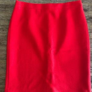 J Crew No. 2 Pencil Skirt, Red, Size 12